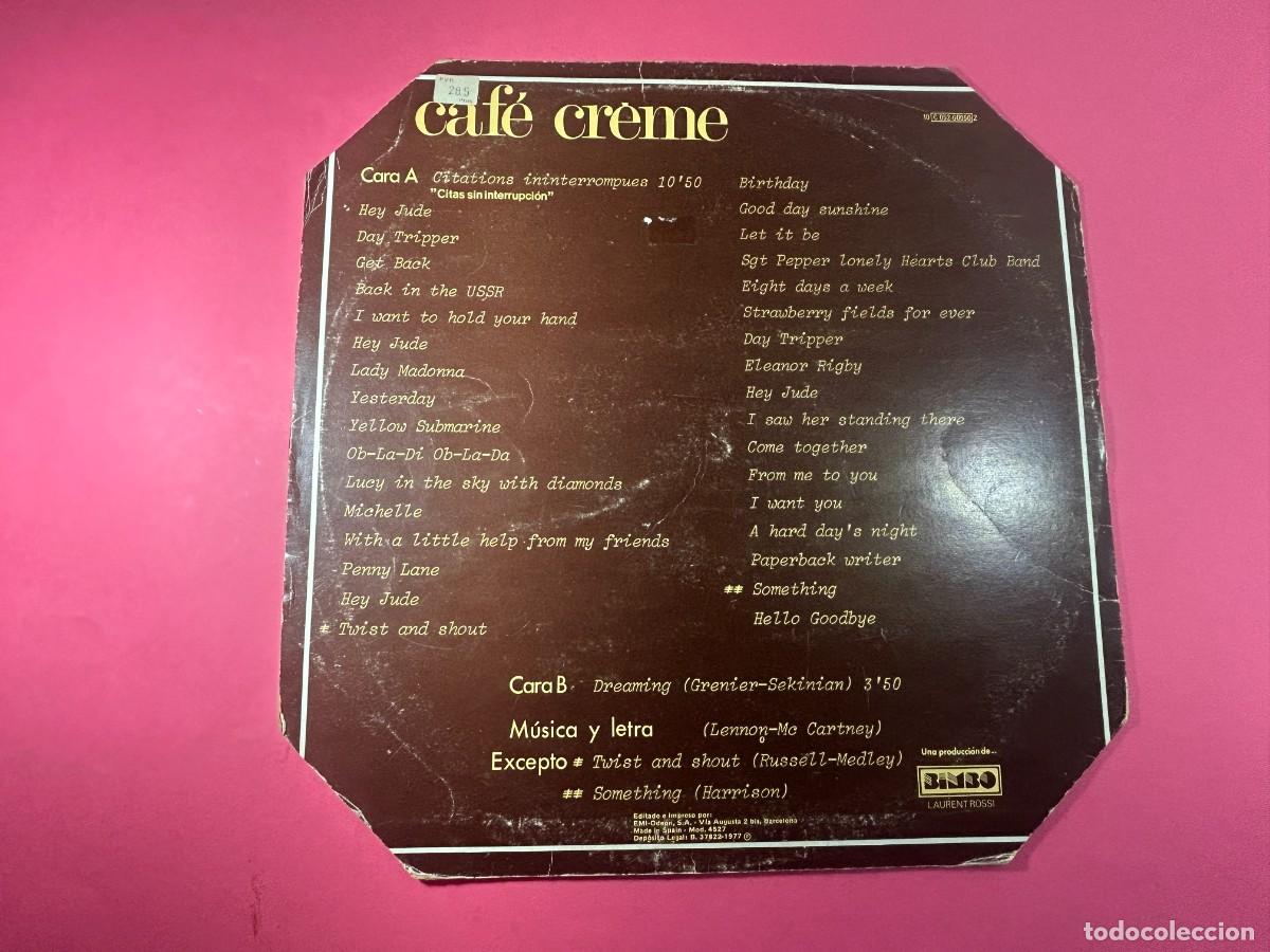 Discos de vinilo: CAFE CREME - EXITOS DE LOS BEATLES - MAXI SINGLE - Foto 2