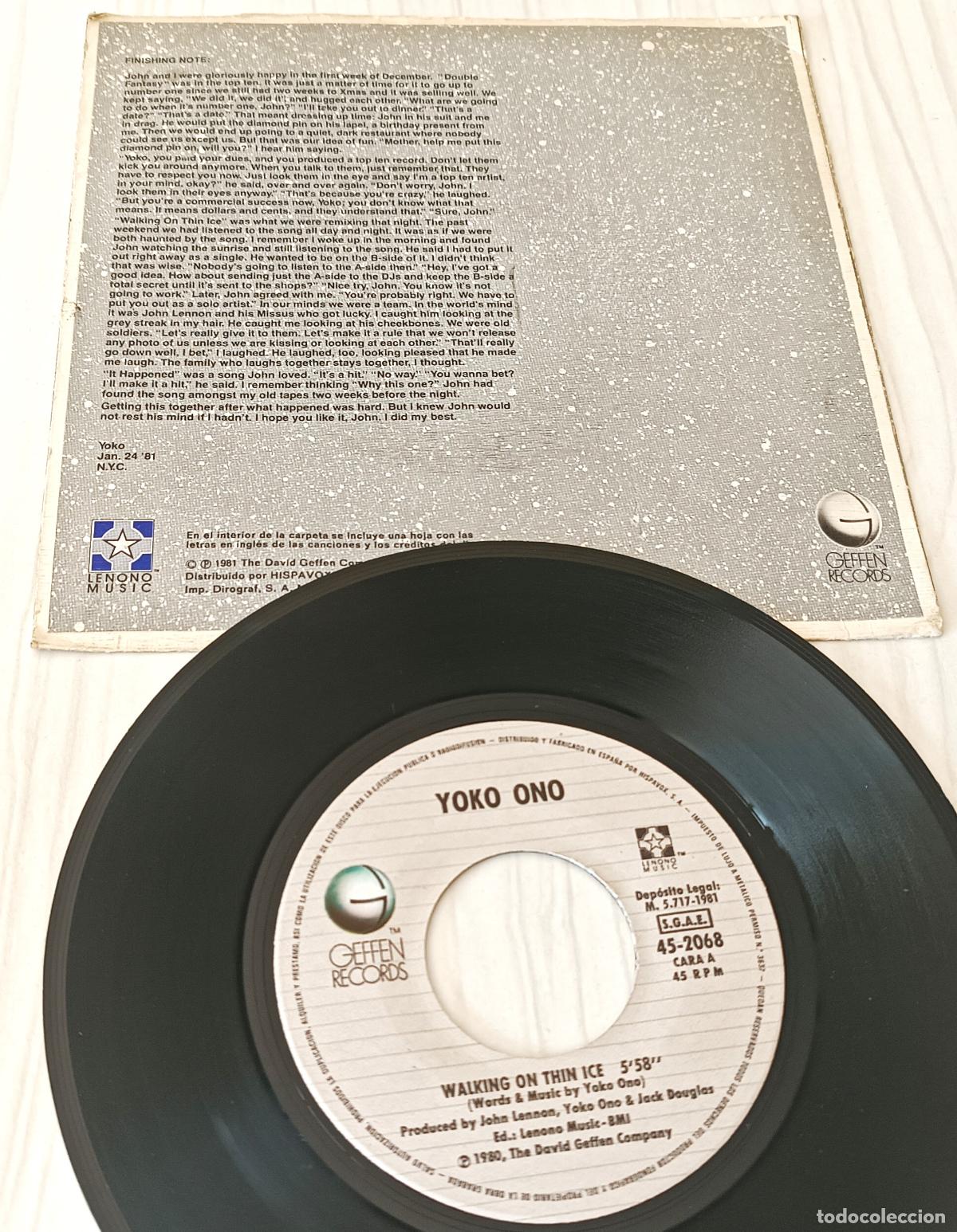 Discos de vinilo: YOKO ONO - WALKING ON THIN ICE GEFFEN - 1981 - Foto 2