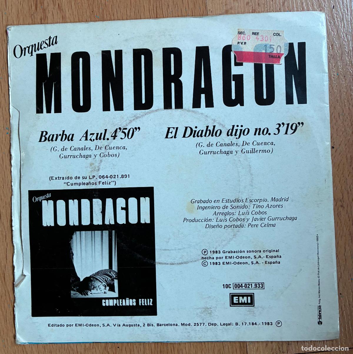 Discos de vinilo: ORQUESTA MONDRAGON, Barba Azul, SINGLE - Foto 2