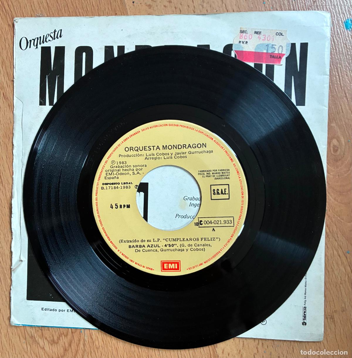 Discos de vinilo: ORQUESTA MONDRAGON, Barba Azul, SINGLE - Foto 3