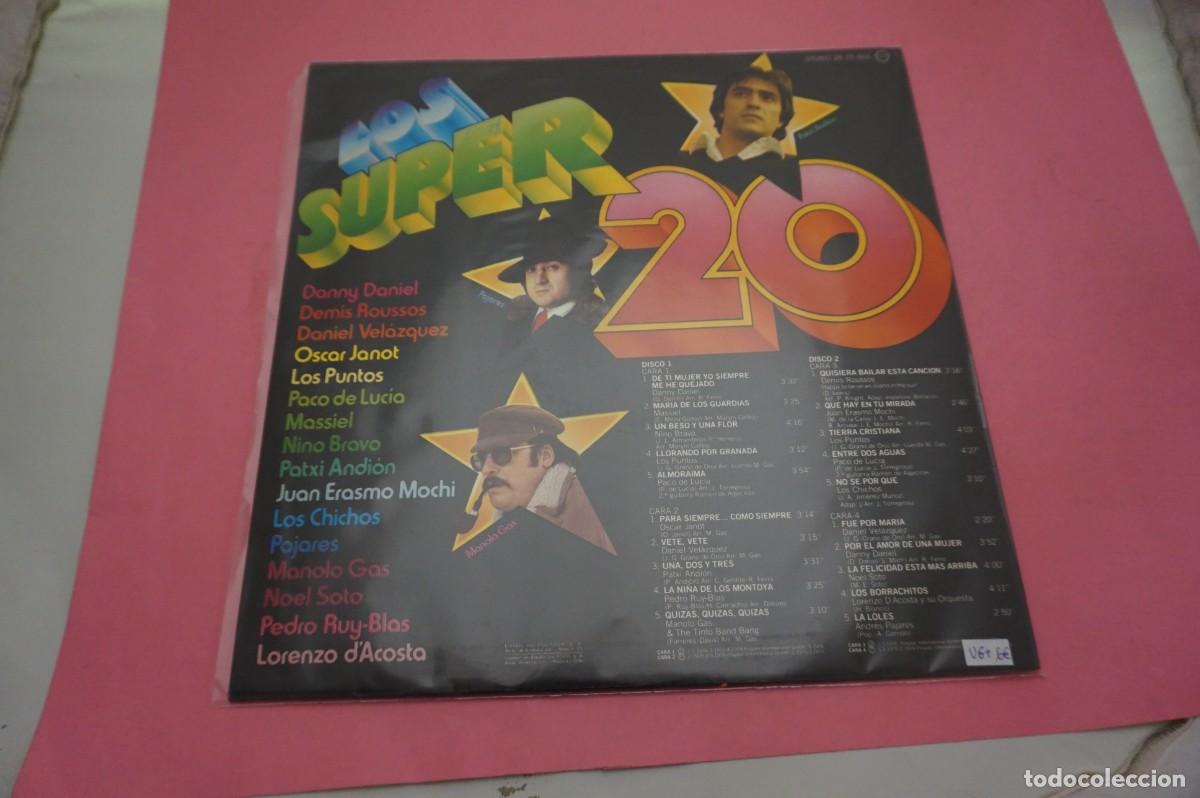 Discos de vinilo: DOBLE LP - LOS SUPER 20 - DISCOS EN BUEN ESTADO - Foto 3