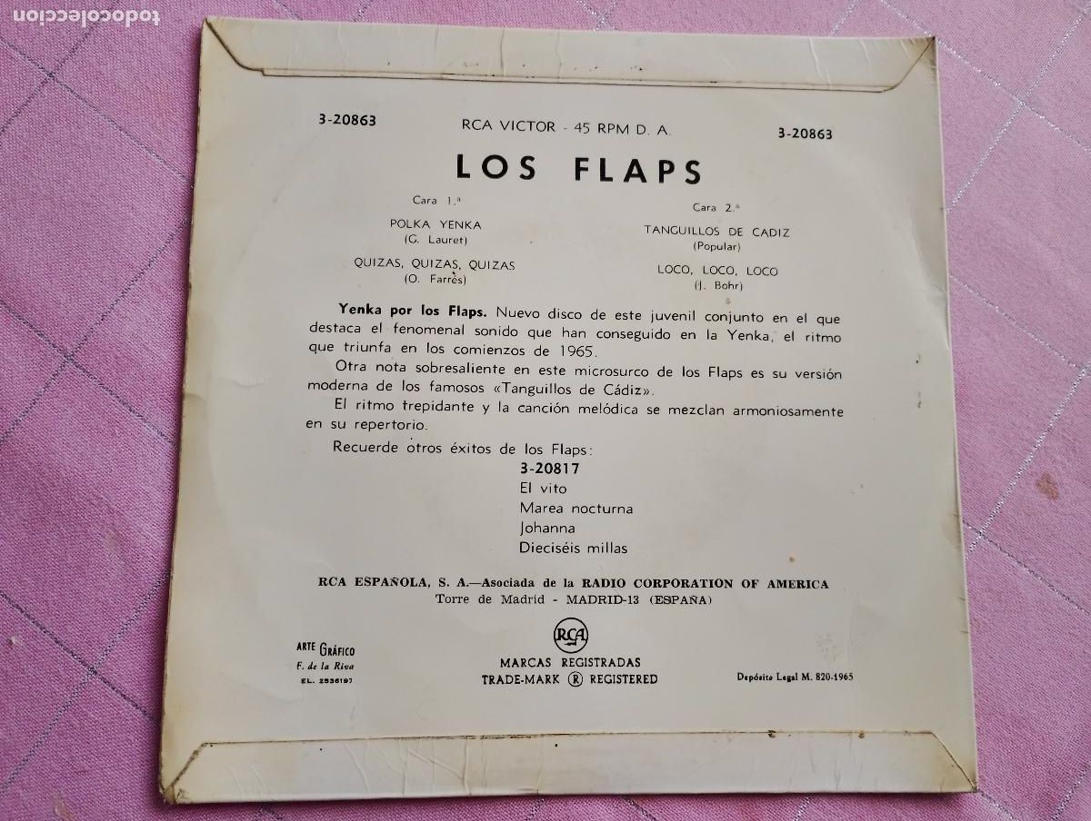 Discos de vinilo: Los Flaps &lrm;&ndash; Yenka 1965 beat ed espa&ntilde;ola - Foto 4