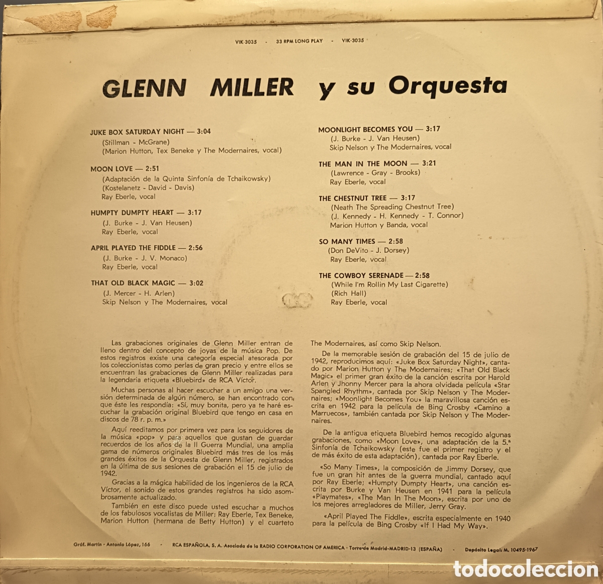 Discos de vinilo: Vinilo Glenn Miller Orquesta - Foto 2