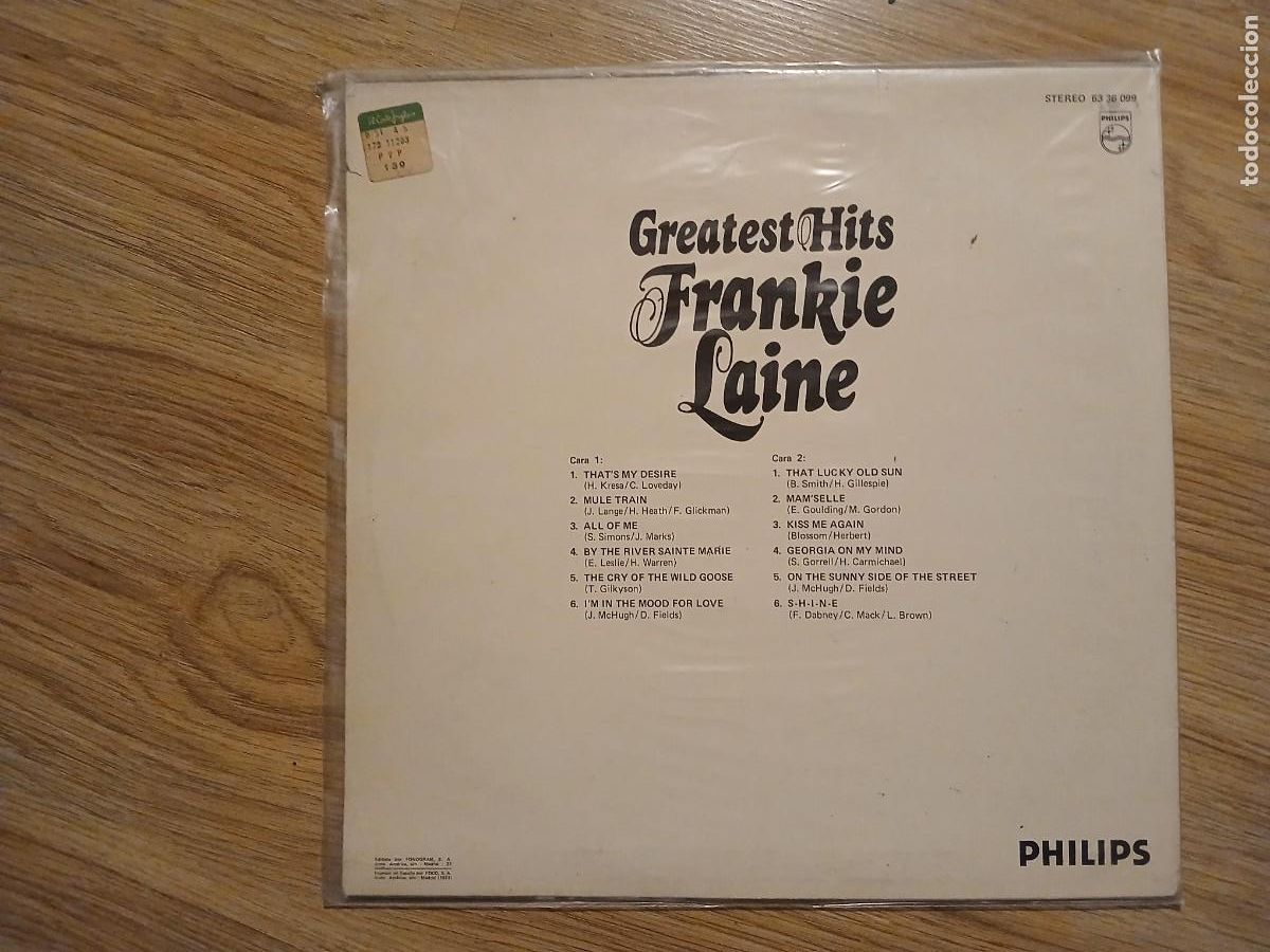 Discos de vinilo: Frankie Laine - Greatest hits - Foto 2