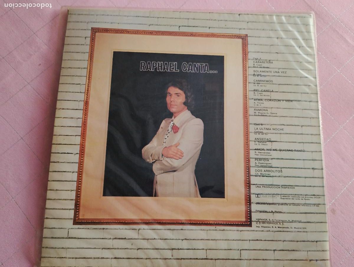 Discos de vinilo: Raphael &lrm;&ndash; Canta... 1976 hispavox - Foto 4
