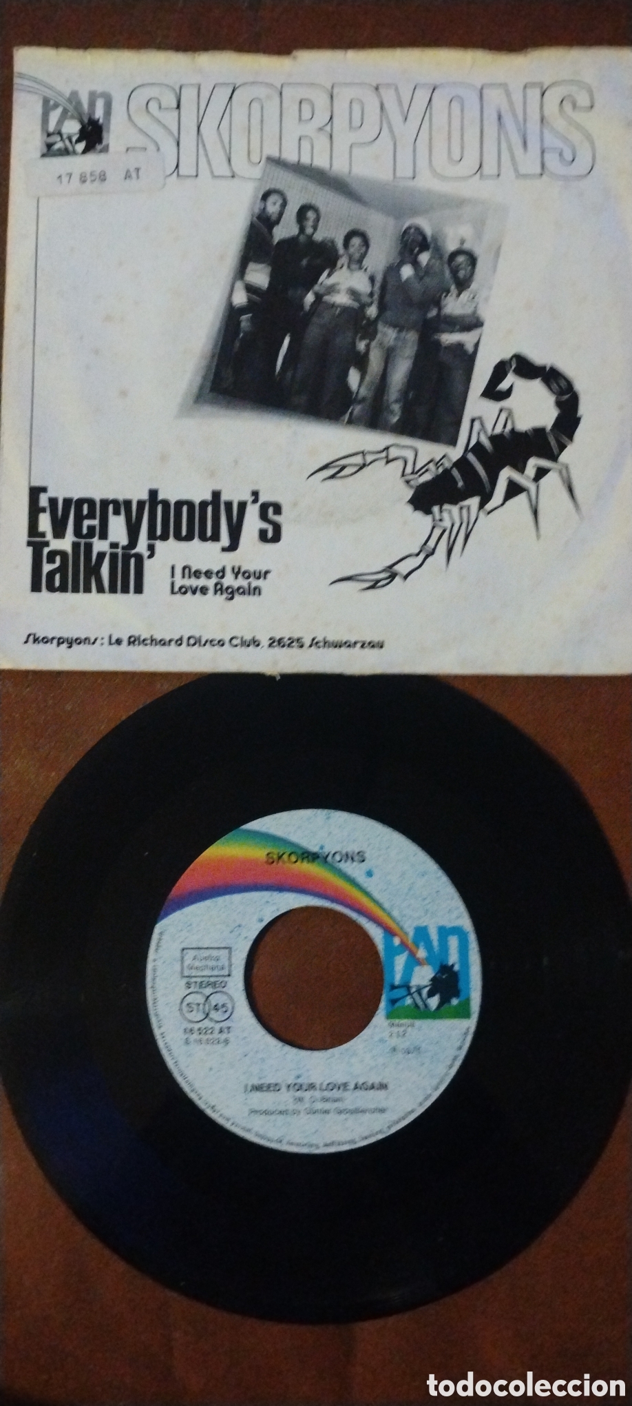 Discos de vinilo: SKORPYONS-EVERYBODYS TALKIN-SINGLE-PAN/GERMANY-KSA - Foto 3