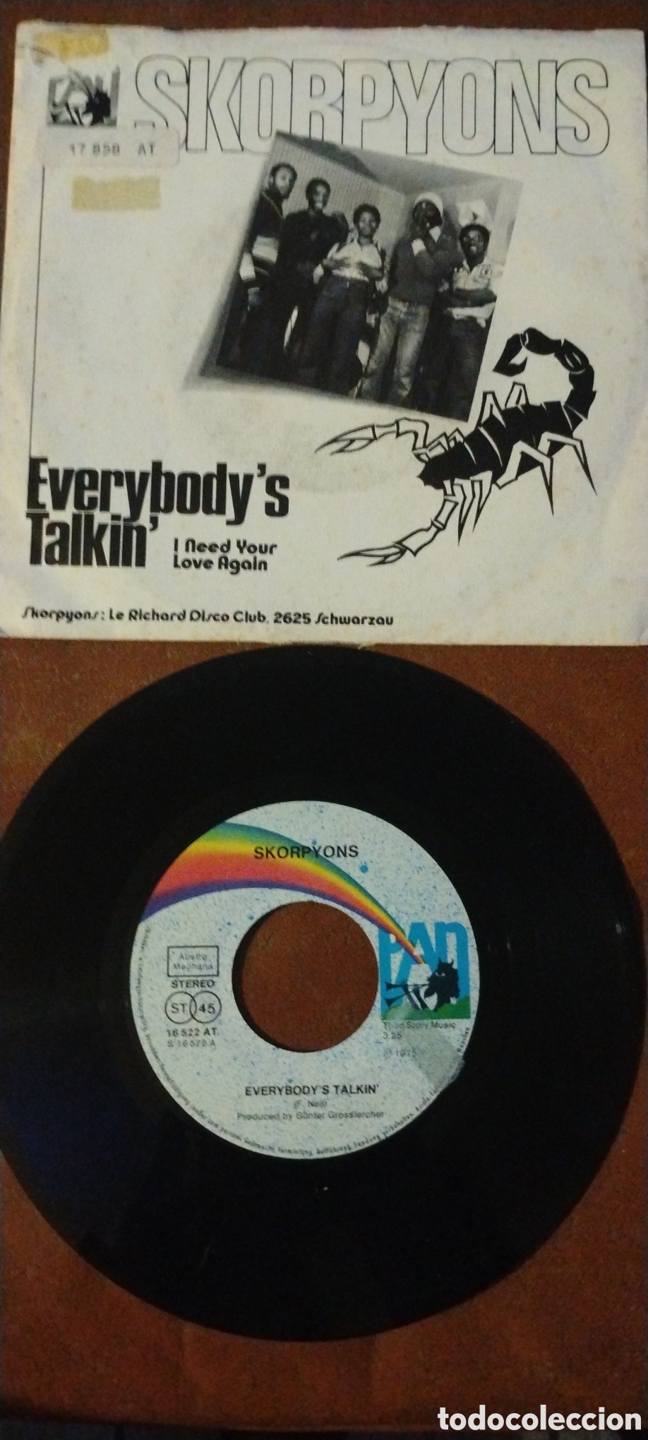 Discos de vinilo: SKORPYONS-EVERYBODYS TALKIN-SINGLE-PAN/GERMANY-KSA - Foto 2