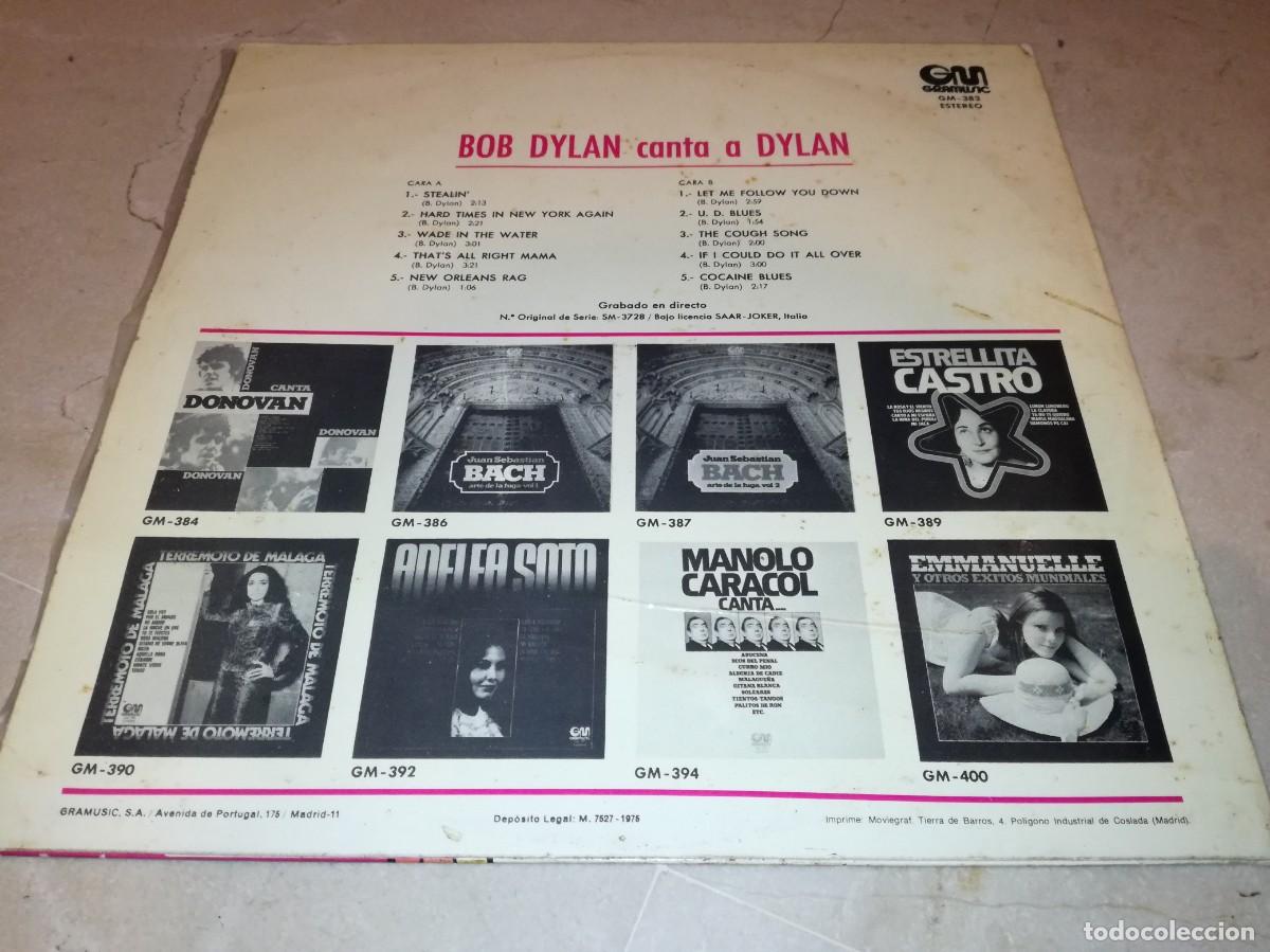 Discos de vinilo: BOB DYLAN CANTA A DYLAN-ORIGINAL ESPA&Ntilde;OL 1975 - Foto 2