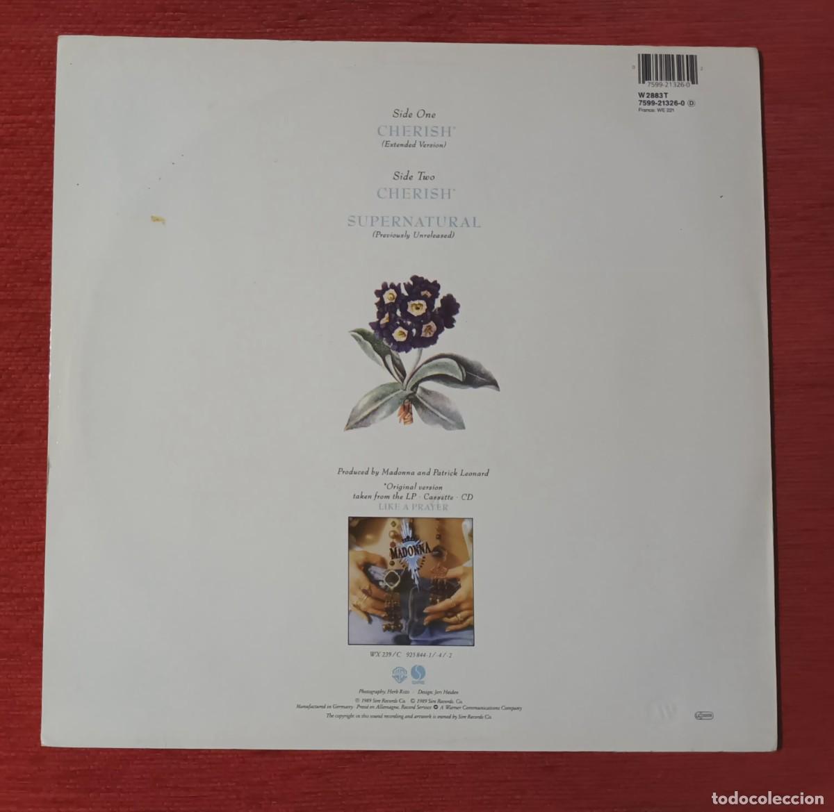 Discos de vinilo: MADONNA - CHERISH - MAXI SINGLE - 3 TRACKS - Foto 2