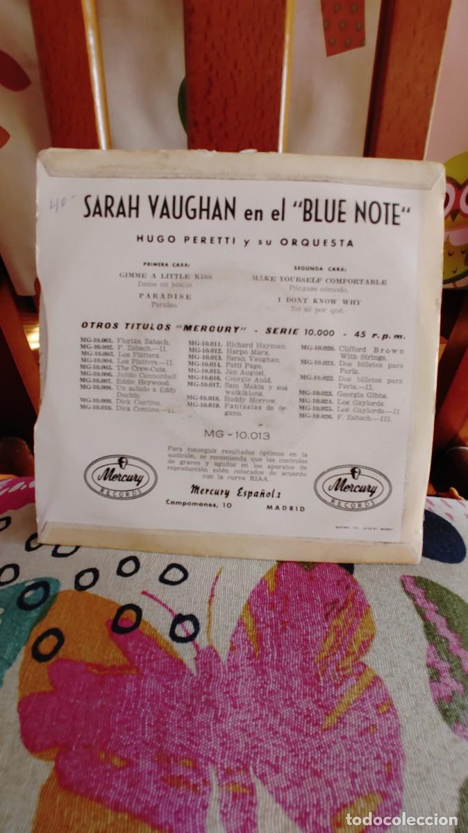 Discos de vinilo: SARAH VAUGHAN-EP EN EL BLUE NOTE-SPAIN - Foto 3