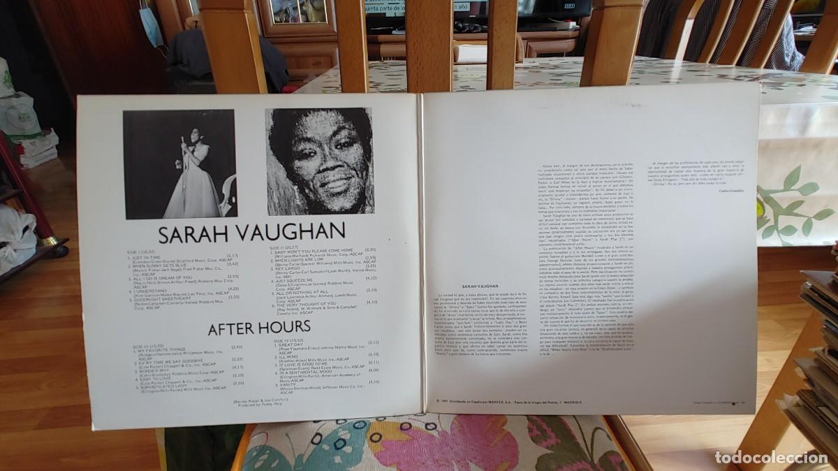 Discos de vinilo: SARAH VAUGHAN-LP DOBLE AFTER HOURS-GATEFOLD - Foto 3