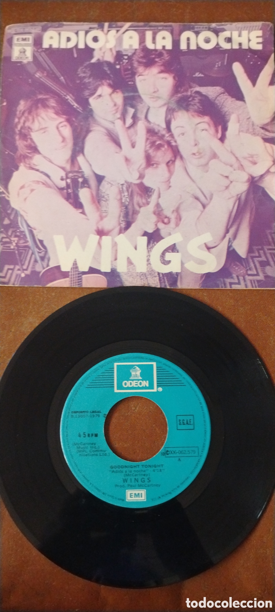 Discos de vinilo: WINGS-ADIOS A LA NOCHE-SINGLE-ODEON/SPAIN-KSA - Foto 1