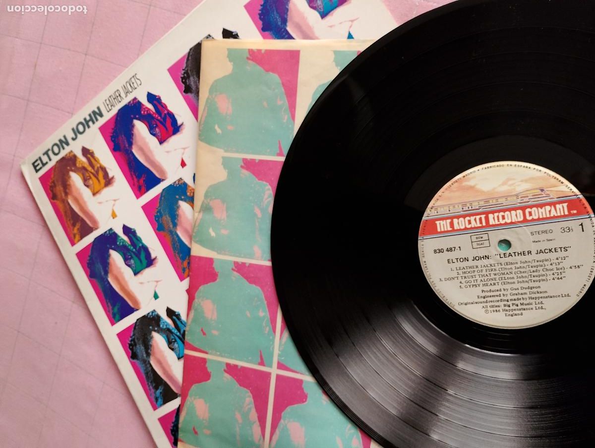 Discos de vinilo: Elton John &lrm;&ndash; Leather Jackets 1986 ed espa&ntilde;ola - Foto 2