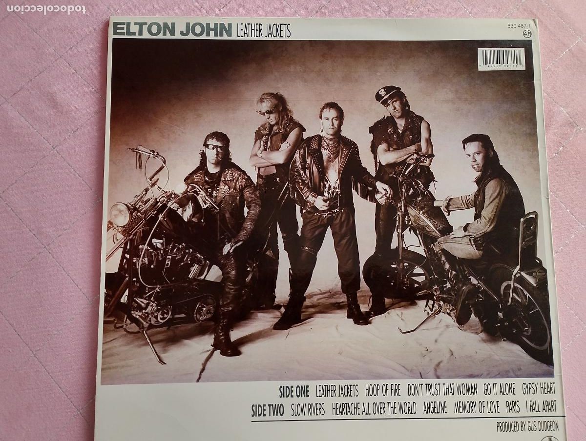 Discos de vinilo: Elton John &lrm;&ndash; Leather Jackets 1986 ed espa&ntilde;ola - Foto 4
