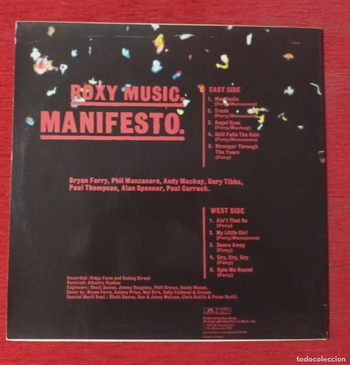 Discos de vinilo: ROXY MUSIC - MANIFESTO - LP - Foto 2