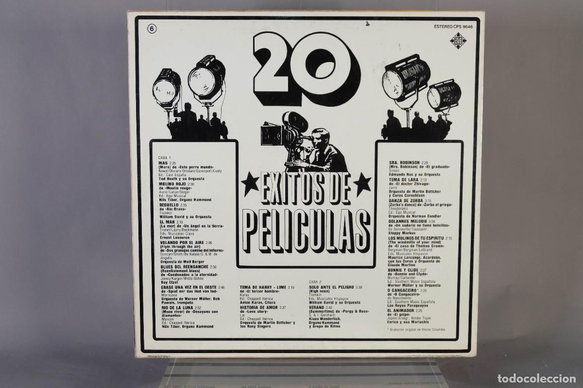 Discos de vinilo: DISCO DE VINILO LP - 20 EXITOS DE PELICULAS - TELEFUNKEN, 1978 - Foto 2