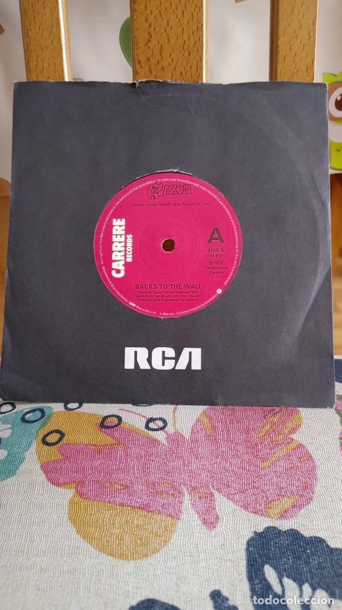 Discos de vinilo: SAXON-SINGLE BACKS TO THE WALL - Foto 1