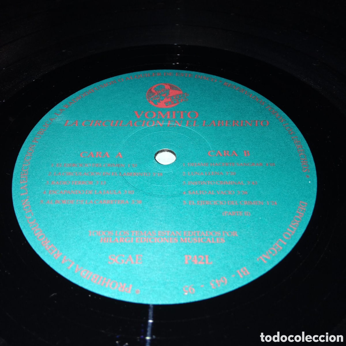 Discos de vinilo: VOMITO - LA CIRCULACION EN EL LABERINTO - LP - Foto 7