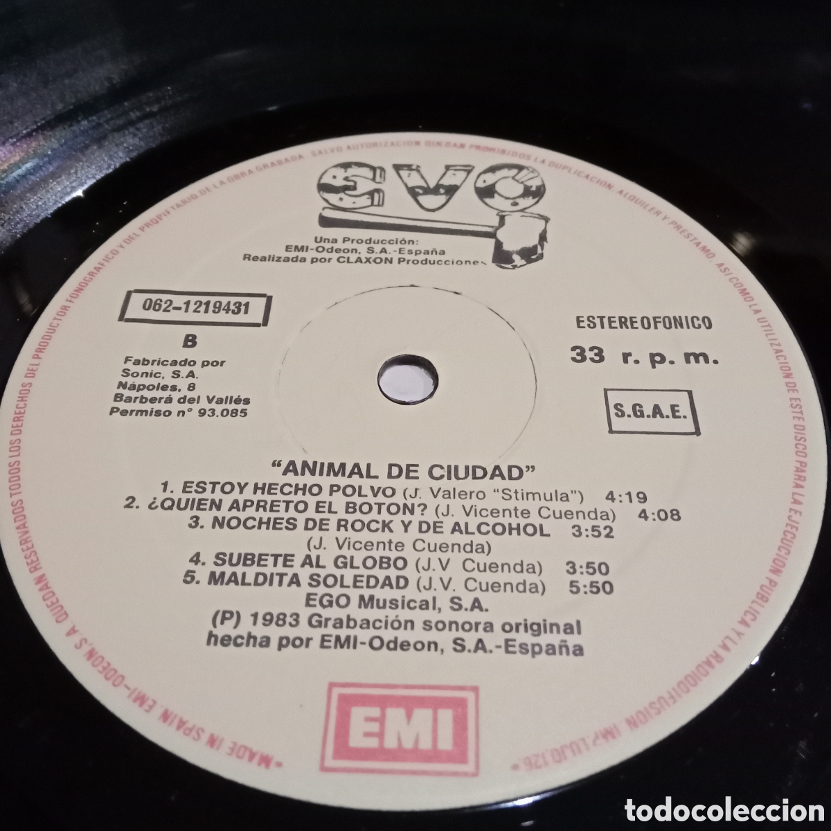 Discos de vinilo: EVO - ANIMAL DE CIUDAD - LP - Foto 7