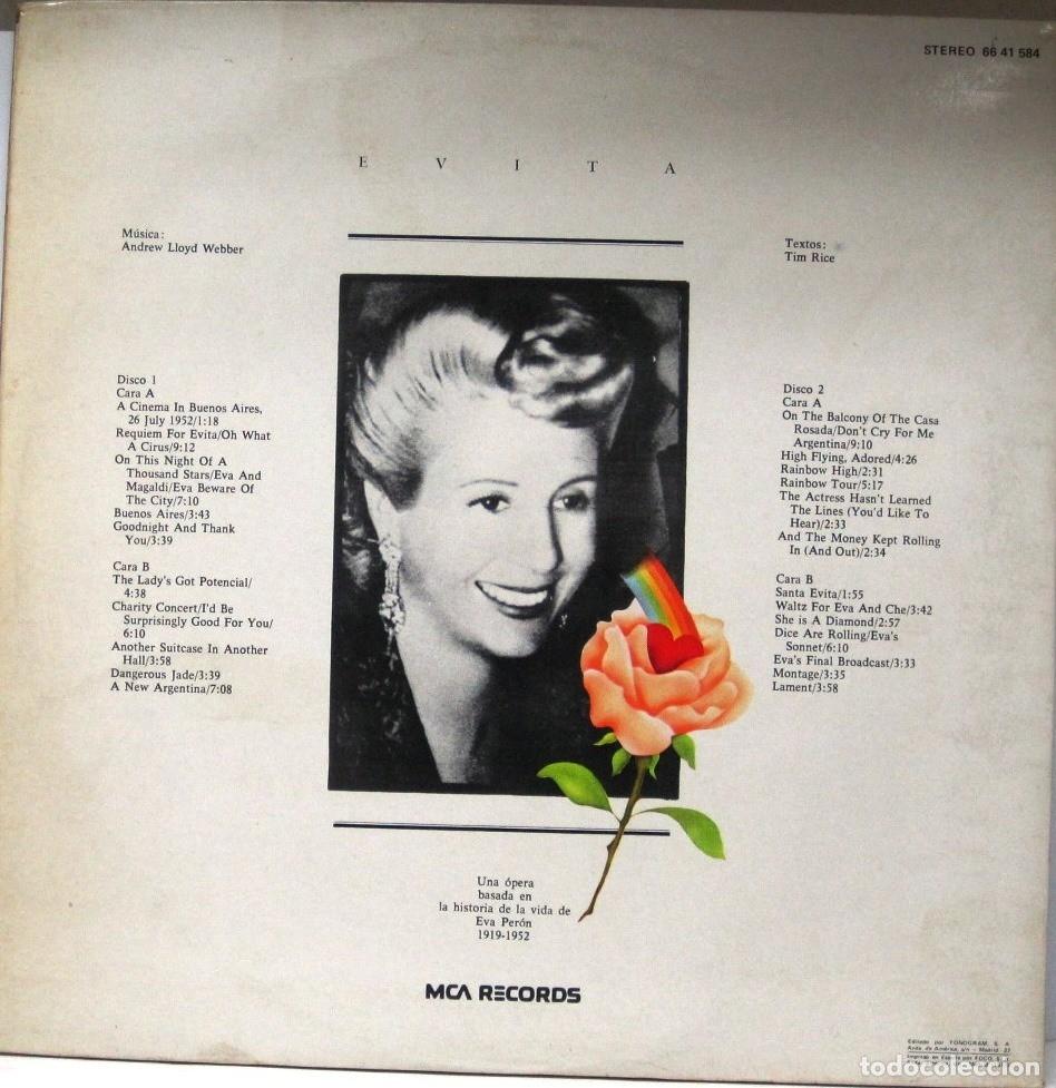Discos de vinilo: EVITA - VERSION ORIGINAL - 2 LP - Foto 2