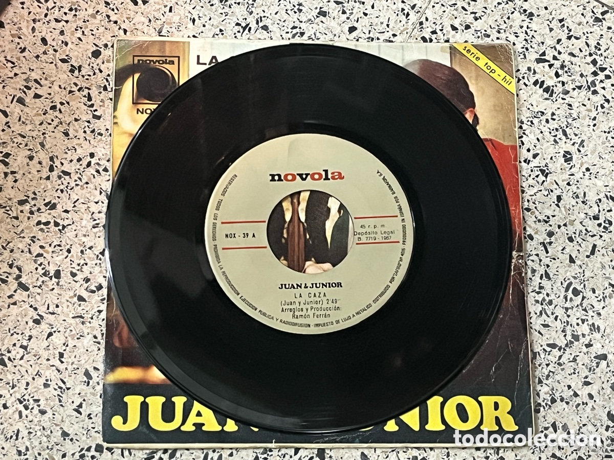 Discos de vinilo: Vinilo Single Juan & Junior - La Caza / Nada (1967) - Foto 3