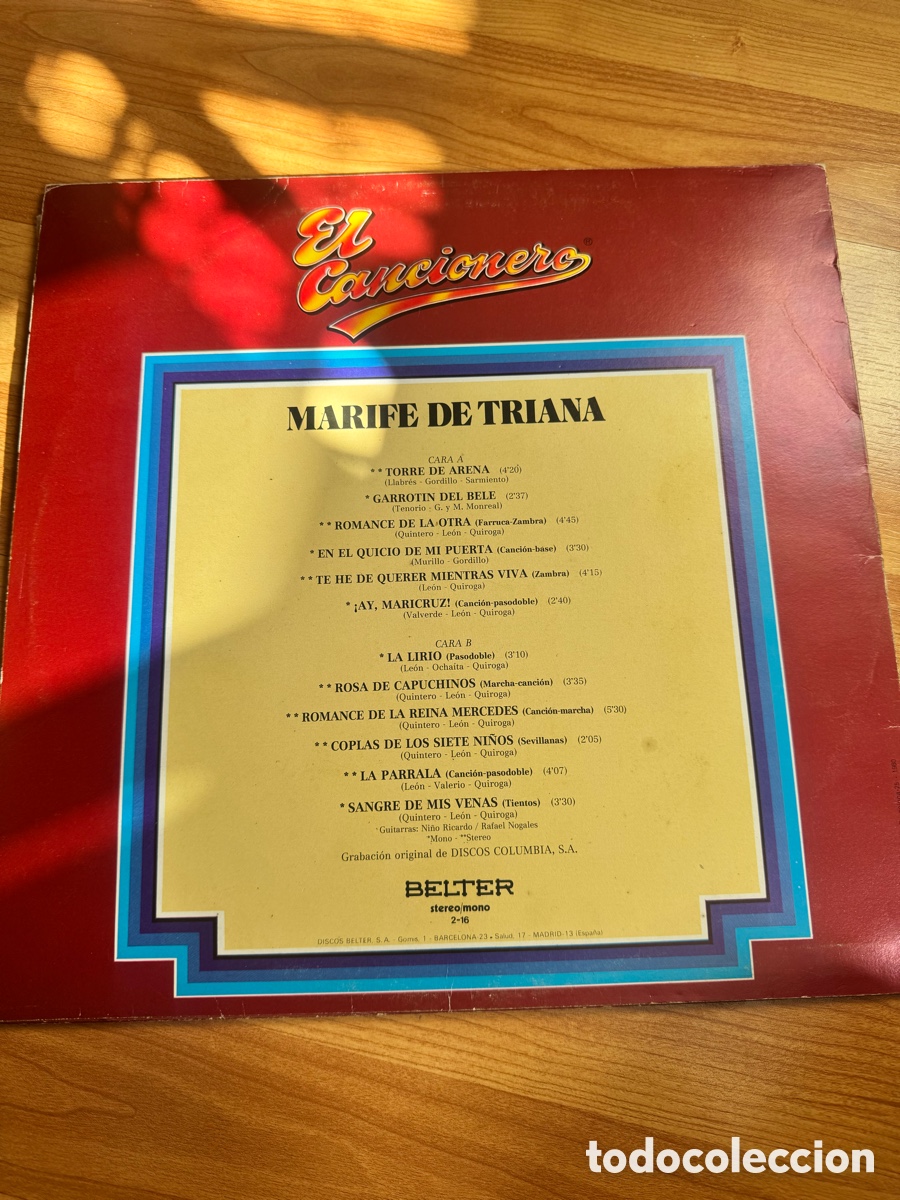 Discos de vinilo: Marife de Triana - Cantares - Foto 2