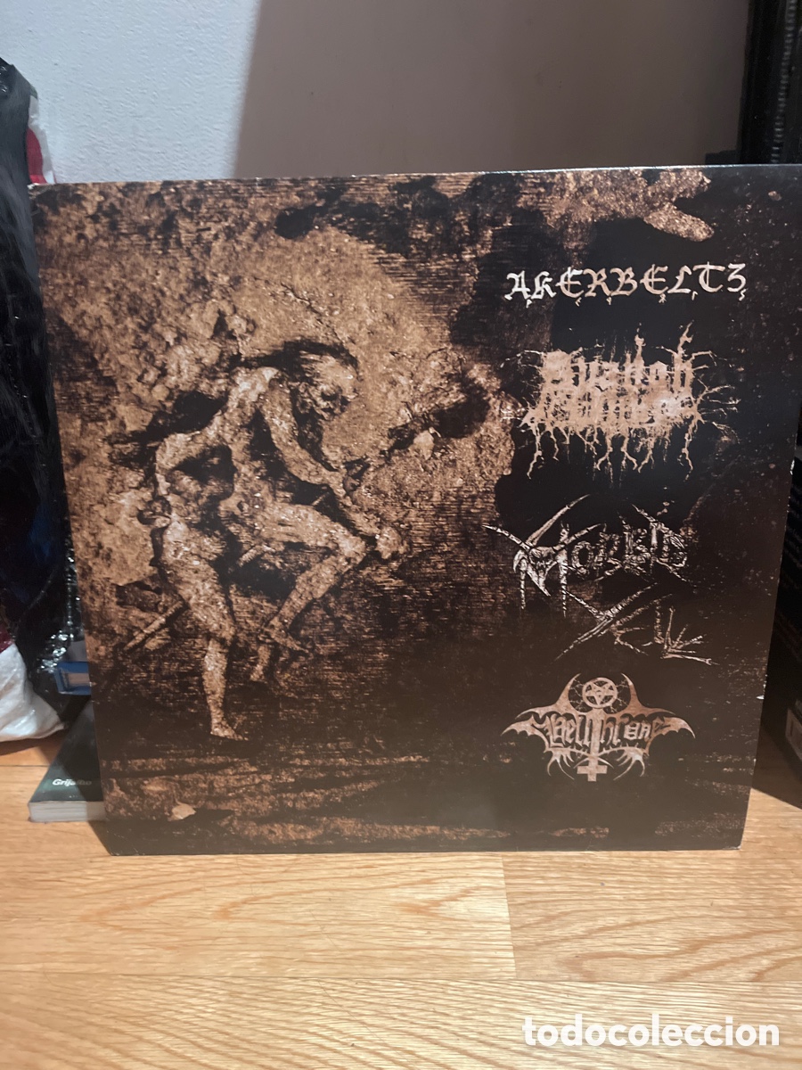 Discos de vinilo: Akerbeltz / Avangh Dh&uuml;r / Morbid Yell / Hellthrone (2) &ndash; Split - Foto 1