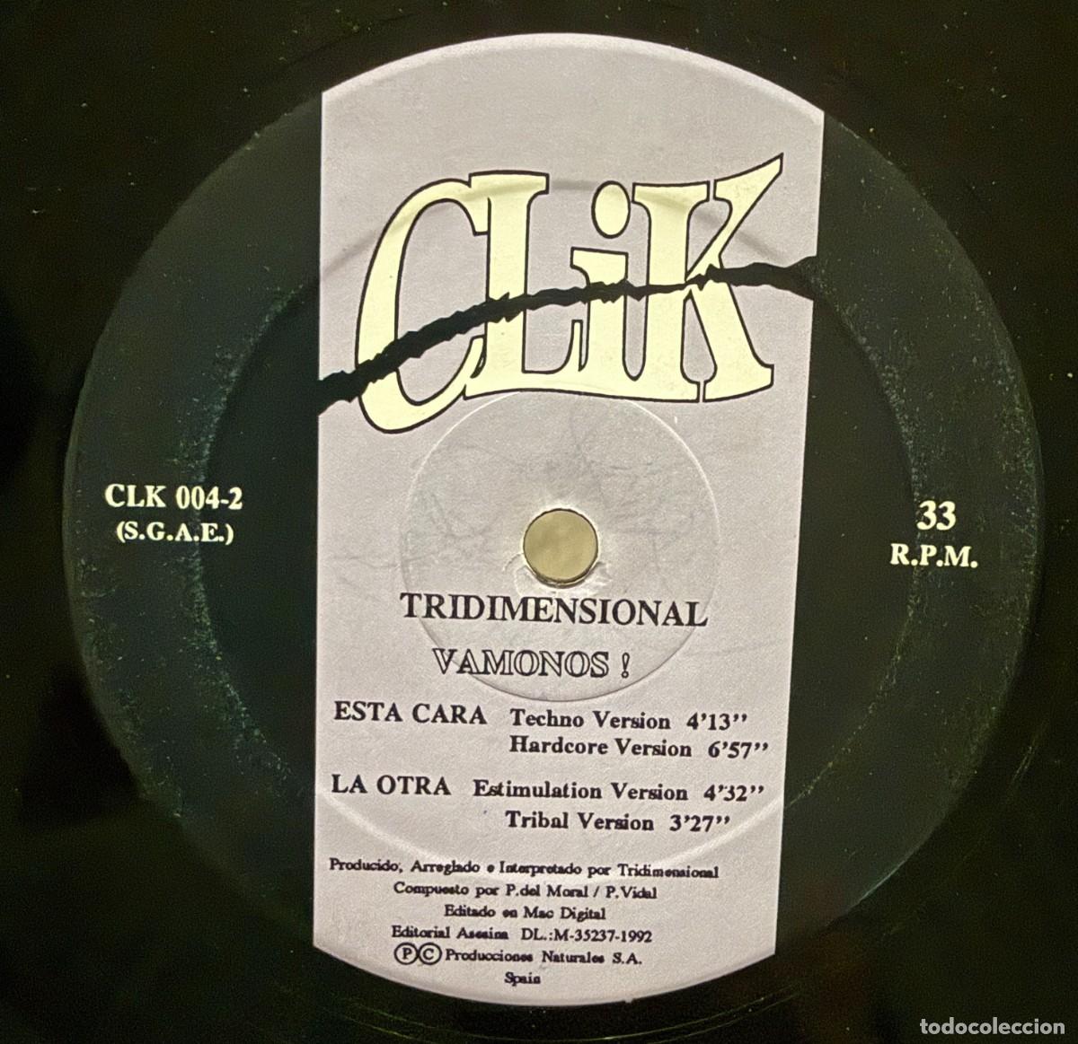Discos de vinilo: Tridimensional &lrm;&ndash; V&aacute;monos!. Disco maxi-single vinilo. Edic. Spain. 1992 - Foto 3