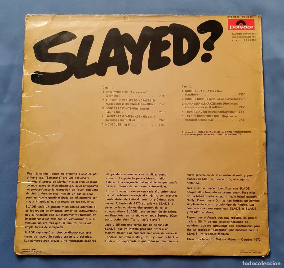 Discos de vinilo: Slade &lrm;&ndash; Slayed? LP 1973 Espa&ntilde;a glam - Foto 2