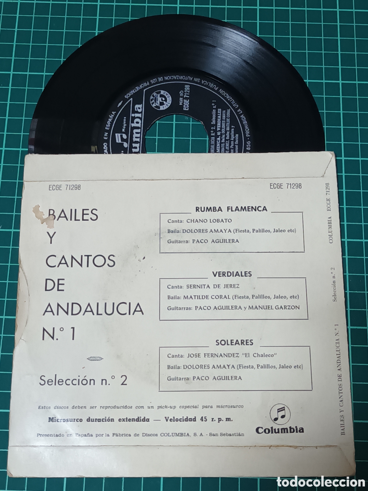 Discos de vinilo: Bailes y cantos de Andaluc&iacute;a n1 EP - Foto 2