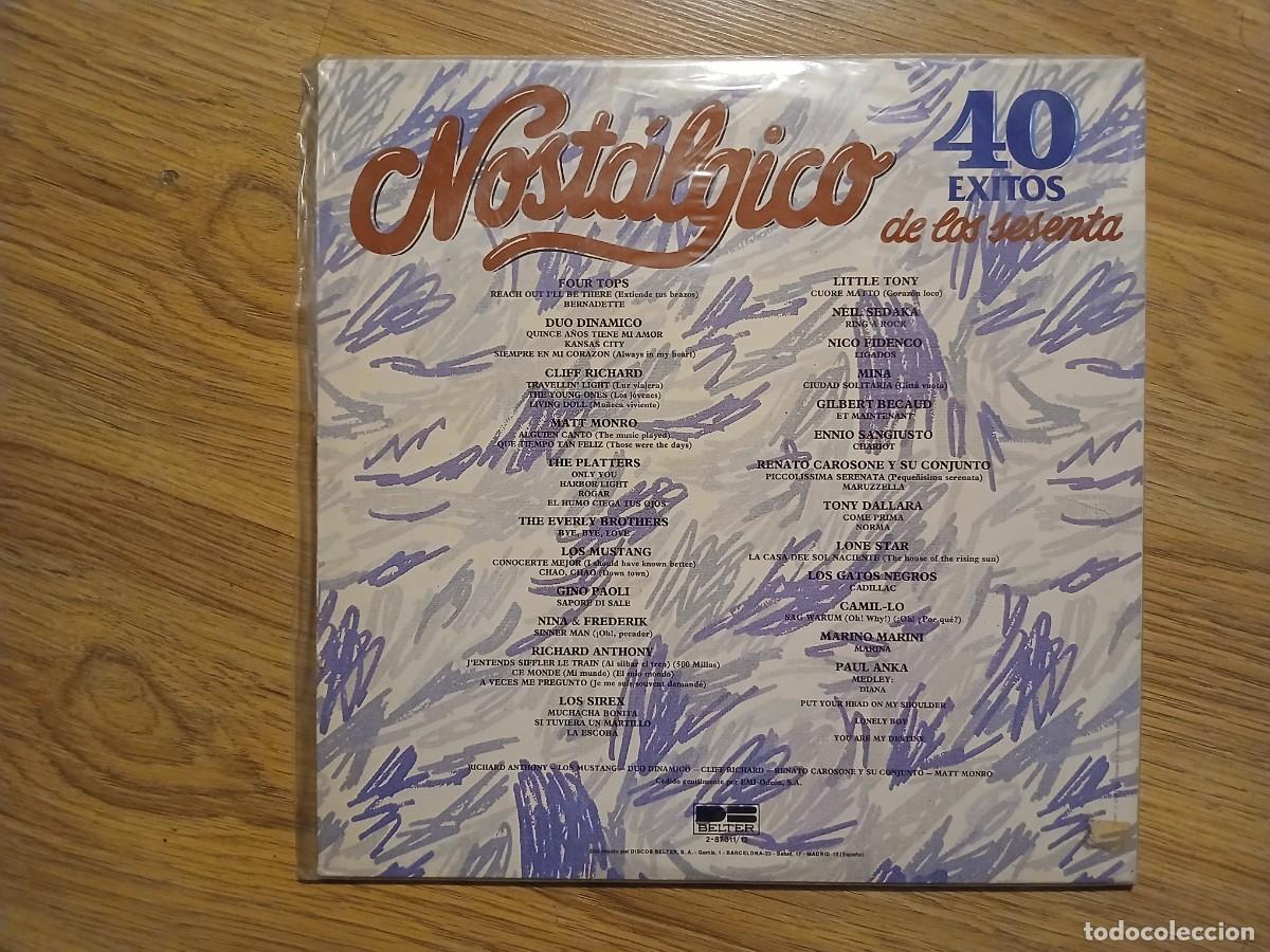 Discos de vinilo: Nost&aacute;lgico - 40 &eacute;xitos de los sesenta - 2 Lps - Foto 2