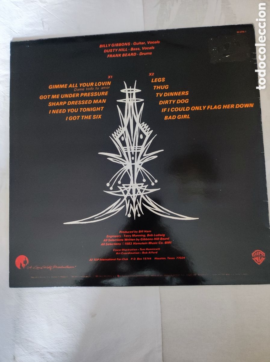 Discos de vinilo: ZZ TO - ELIMINATOR (1983) - Foto 2