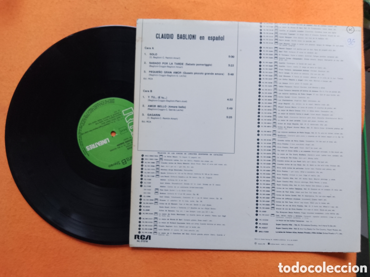 Discos de vinilo: CLAUDIO BAGLIONI EN ESPA&Ntilde;OL - RCA 1981 - Foto 3