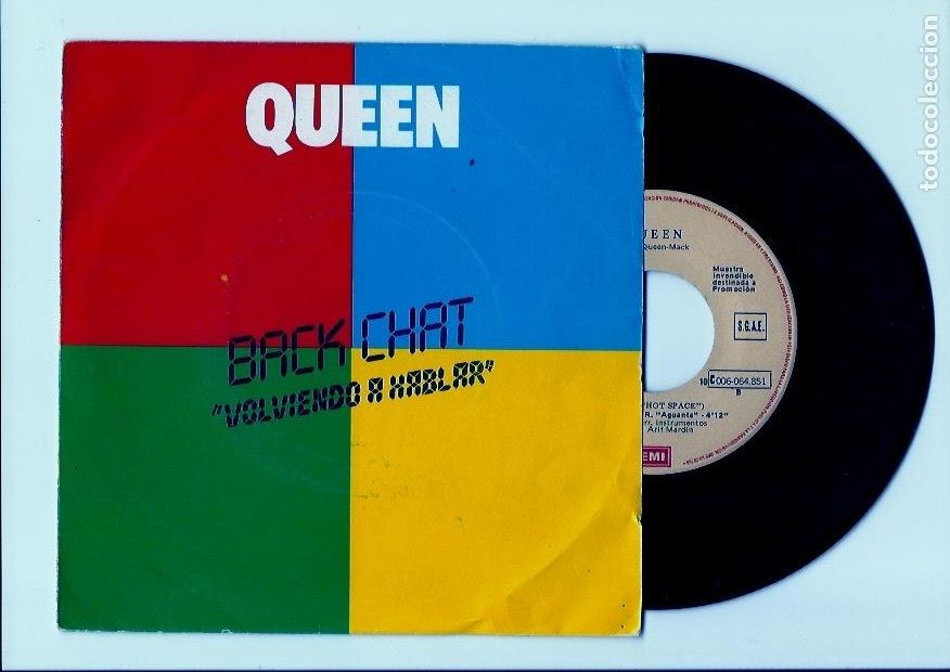 Discos de vinilo: QUEEN. Back chat (vinilo single promo 1982) - Foto 1