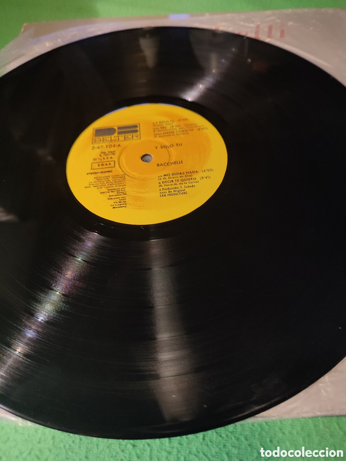 Discos de vinilo: Bacchelli - Y solo t&uacute; original 1981 - Foto 3
