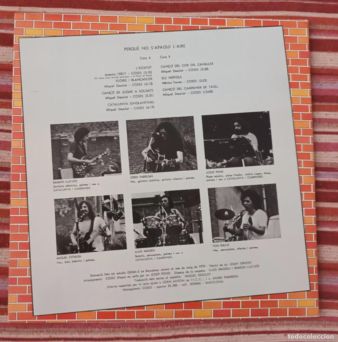 Discos de vinilo: COSES - PERQUE NO S&acute;APAGUE L&acute;AIRE - LP - Foto 2