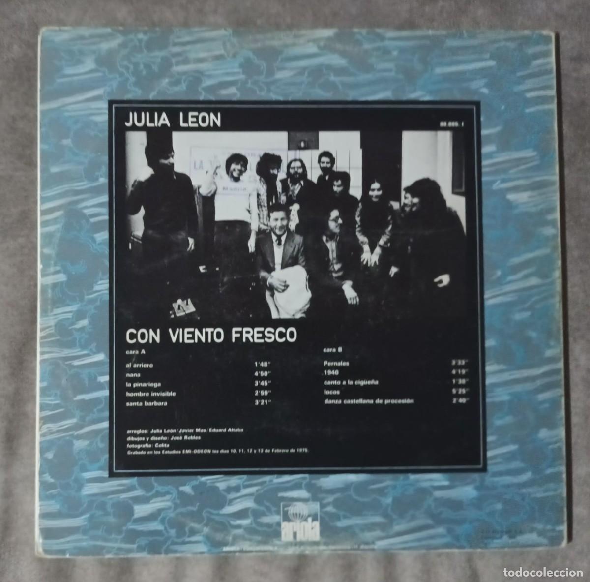 Discos de vinilo: JULIA LEON - CON VIENTO FRESCO - LP - Foto 2