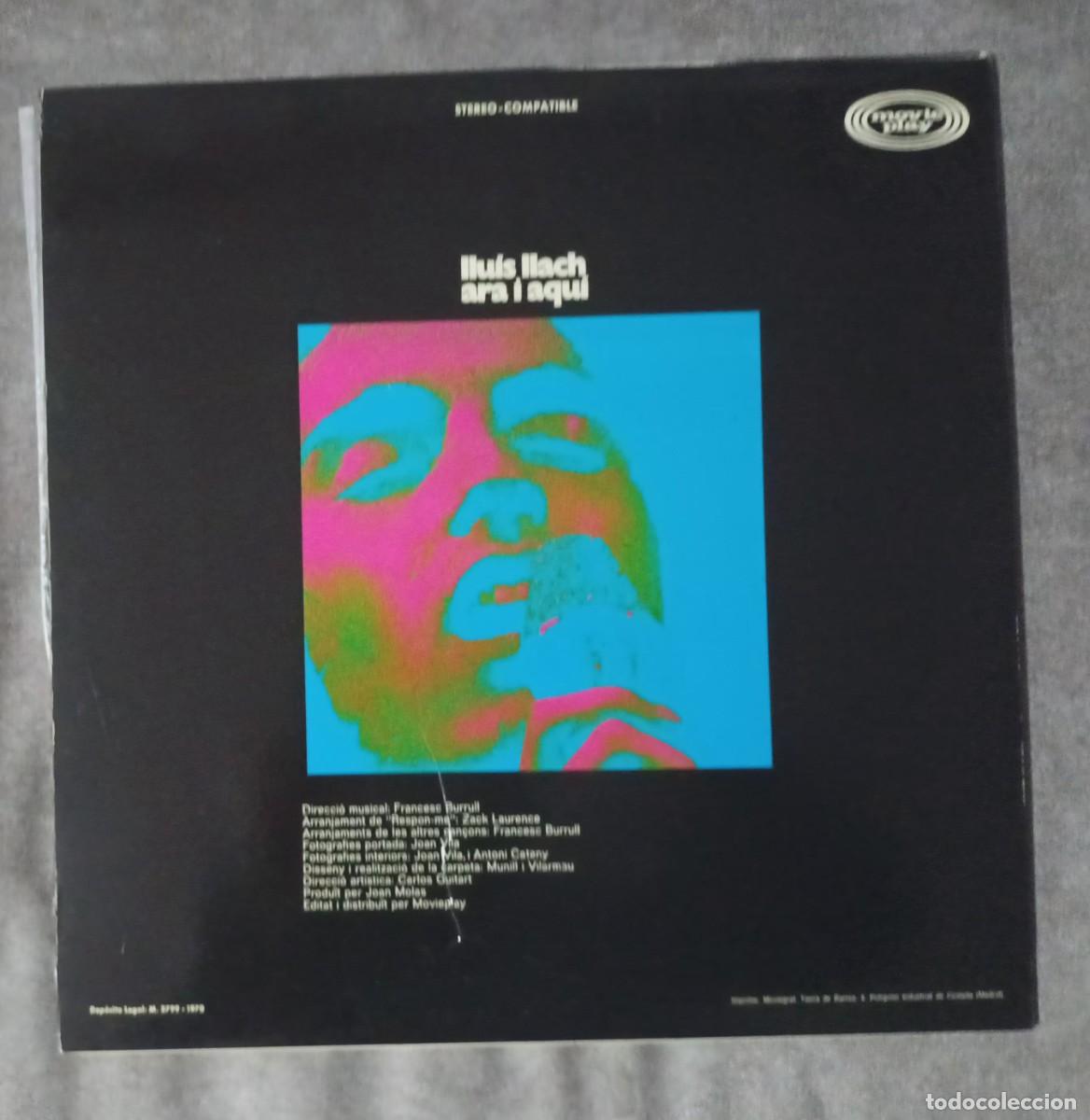 Discos de vinilo: LLUIS LLACH - ARA I AQUI - LP - Foto 2