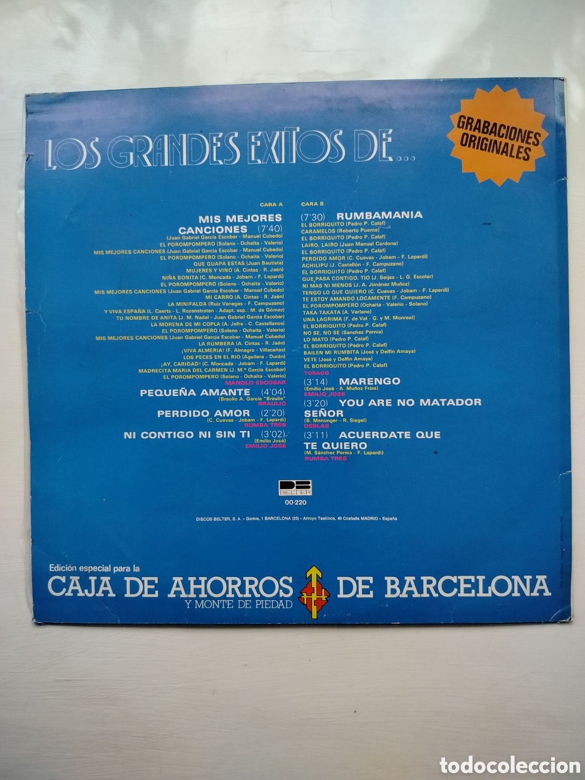 Discos de vinilo: Grandes &Eacute;xitos LP Promo - Foto 2