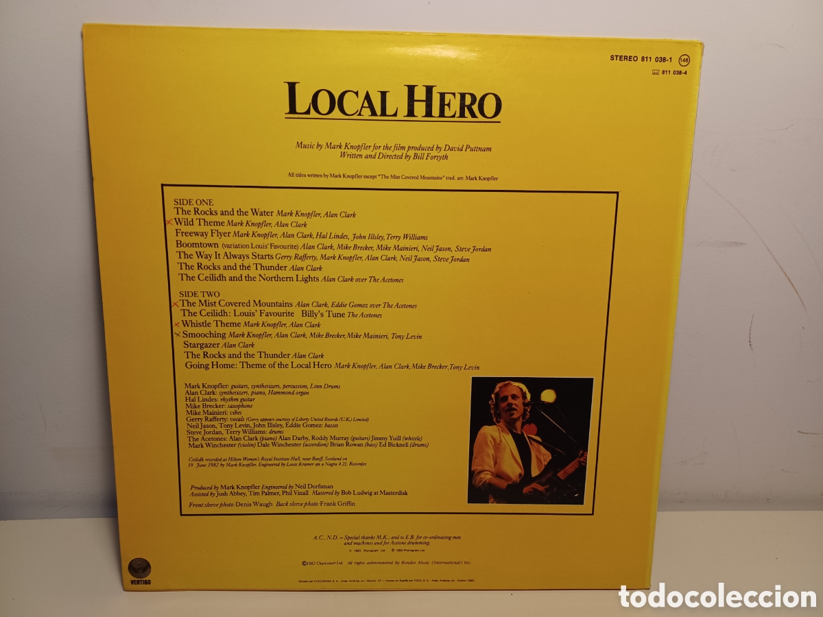 Discos de vinilo: LP Mark Knopfler/Local Hero - Foto 2