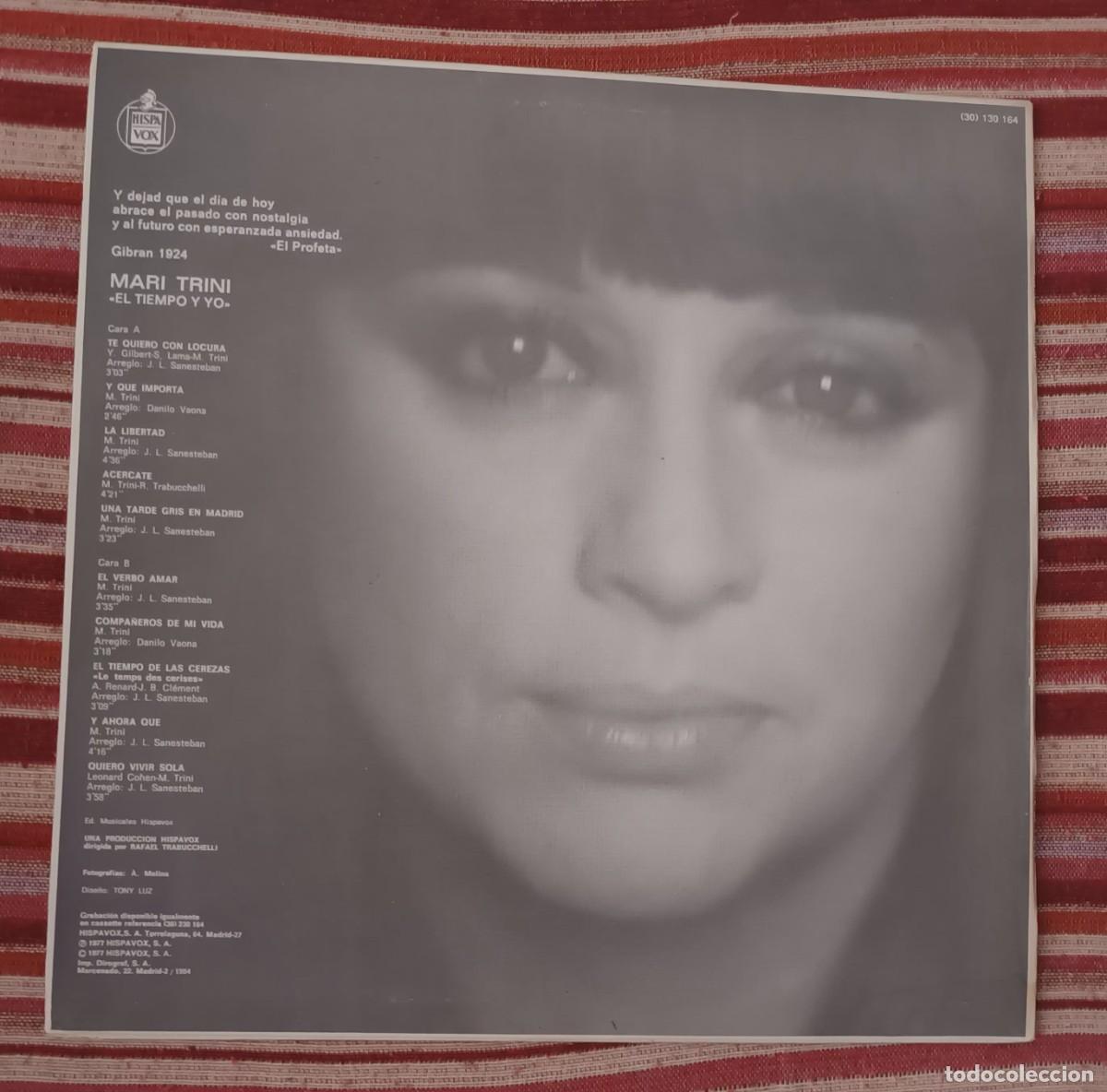 Discos de vinilo: MARI TRINI - EL TIEMPO Y YO - LP - Foto 2