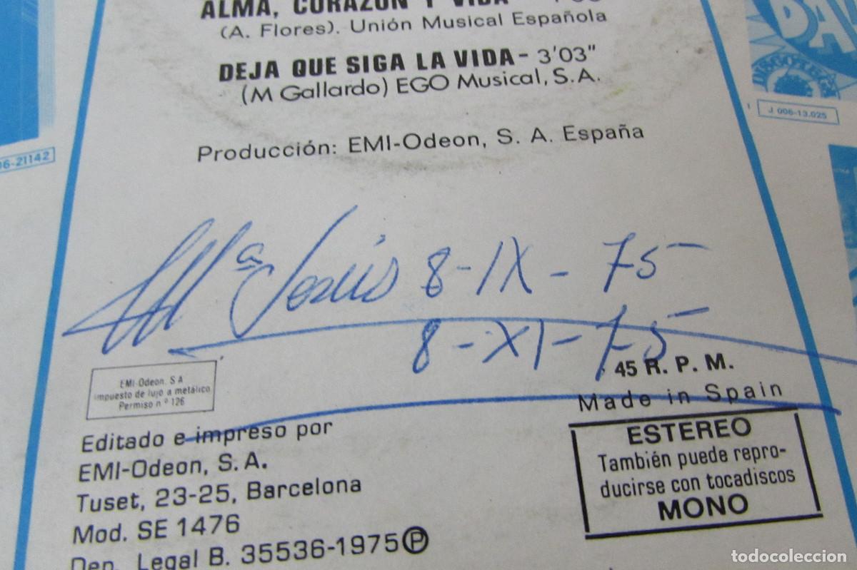 Discos de vinilo: Dyango. Alma, Coraz&oacute;n Y Vida/ Deja Que Siga La Vida.. - Foto 3