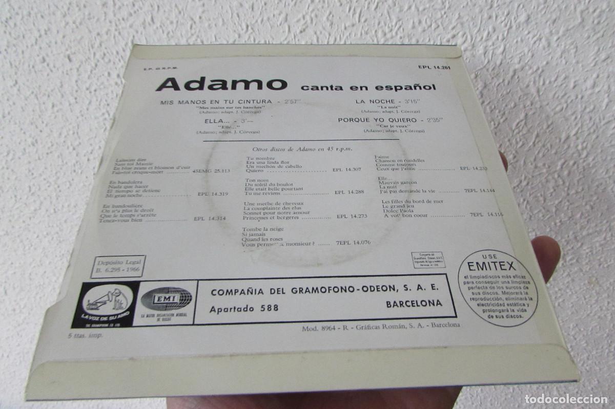 Discos de vinilo: ADAMO. MIS MANOS EN TU CINTURA - Foto 2