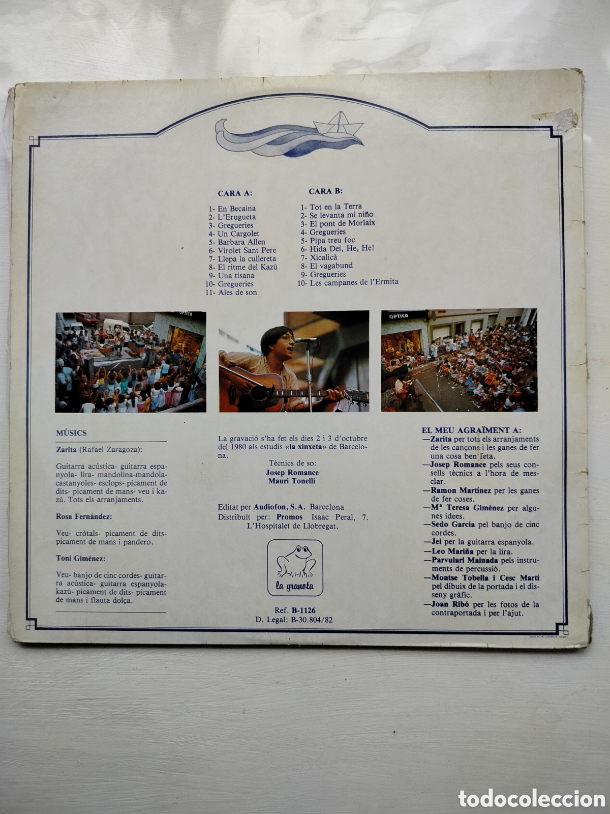 Discos de vinilo: Toni Gim&eacute;nez LP Vaixell de Paper - Foto 2