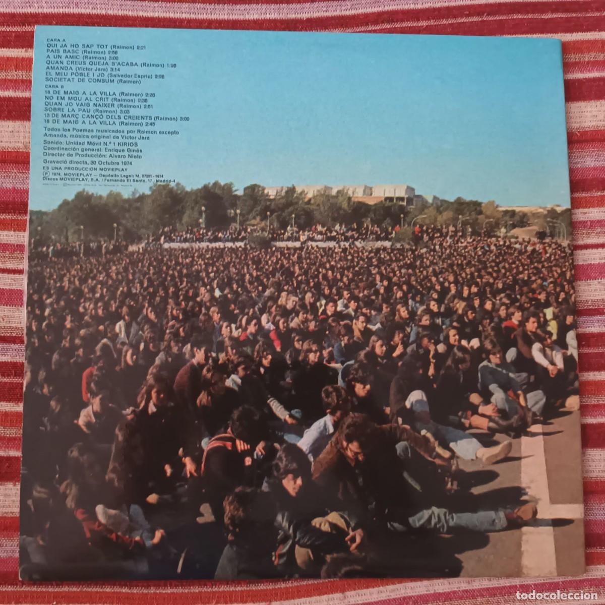 Discos de vinilo: RAIMON - CAMPUS DE BELLATERRA - LP - Foto 2