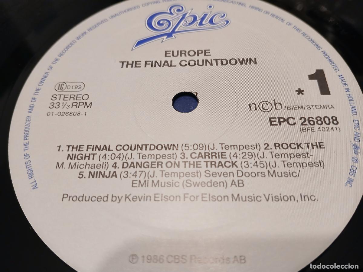 Discos de vinilo: Europe &lrm;&ndash; The Final Countdown- (1986) LP disco vinilo - Foto 2