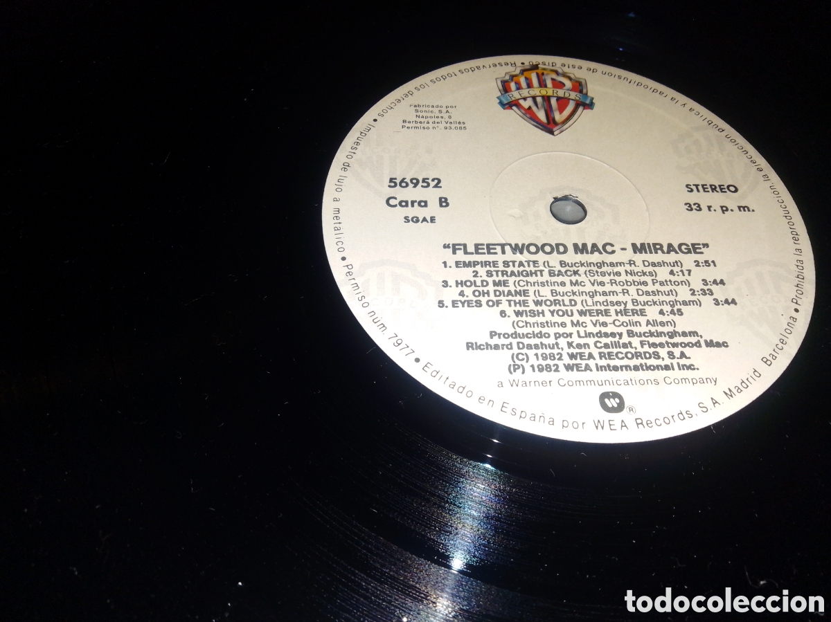 Discos de vinilo: FLEETWOOD MAC - MIRAGE - SPAIN - WARNER - L - - Foto 3