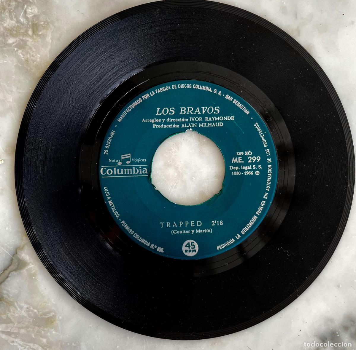 Discos de vinilo: LOS BRAVOS, TRAPPED, GOING NOWHERE - SINGLE ORIGINAL ESPA&Ntilde;A - Foto 2