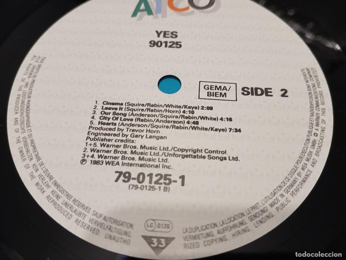 Discos de vinilo: Yes &ndash; 90125- LP disco vinilo - Foto 3