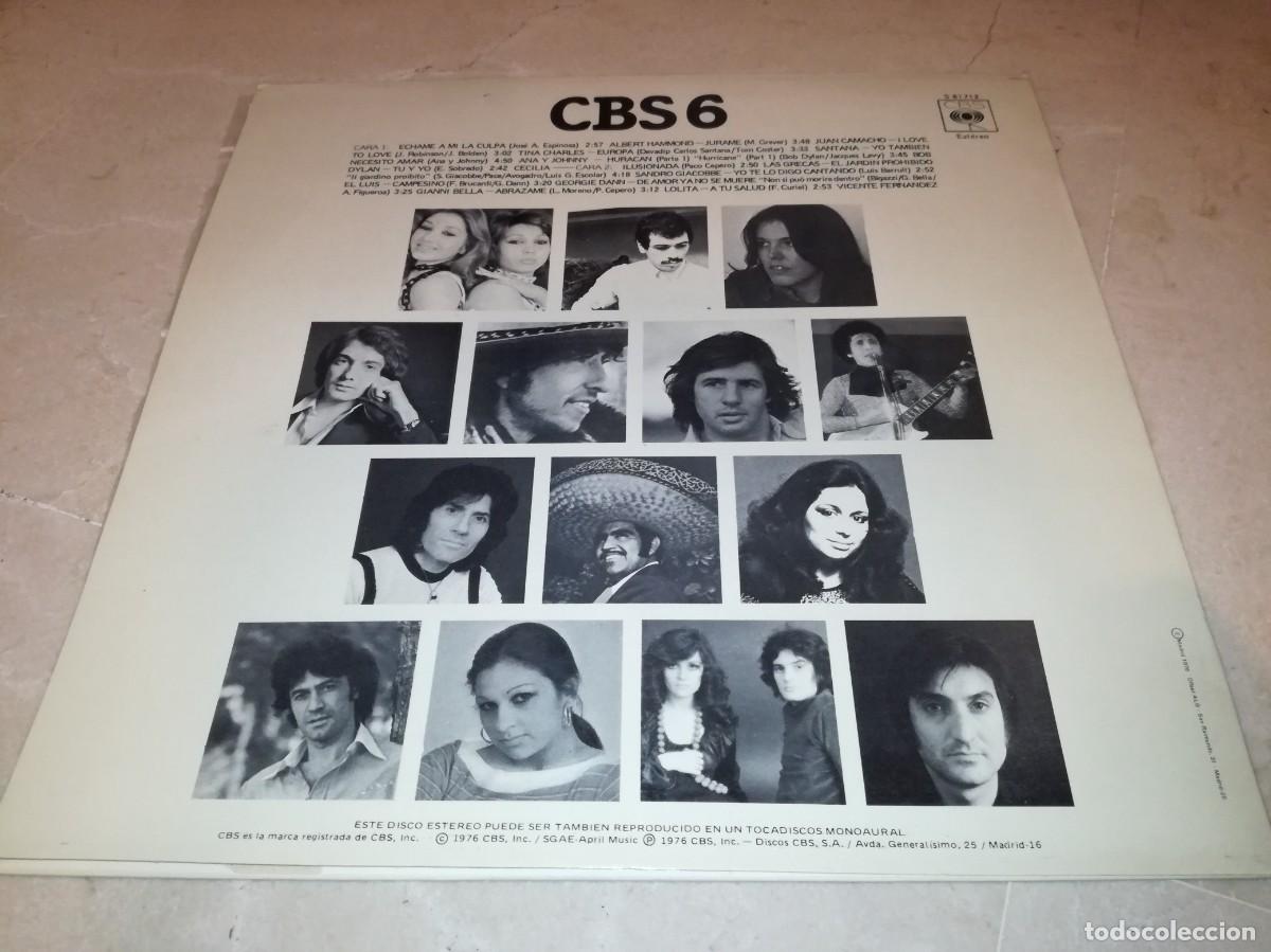 Discos de vinilo: CBS 6-NUESTROS EXITOS DEL A&Ntilde;O-BOB DYLAN, LAS GRECAS,EL LUIS, ETC - Foto 2
